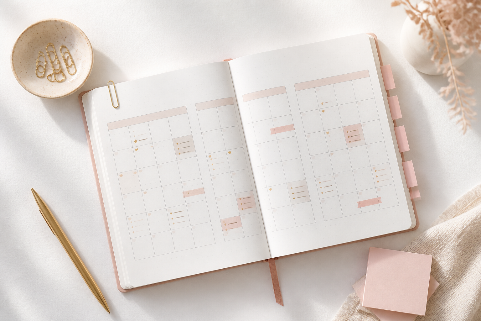 A tactile planner illustrating the quarterly planning rhythm
